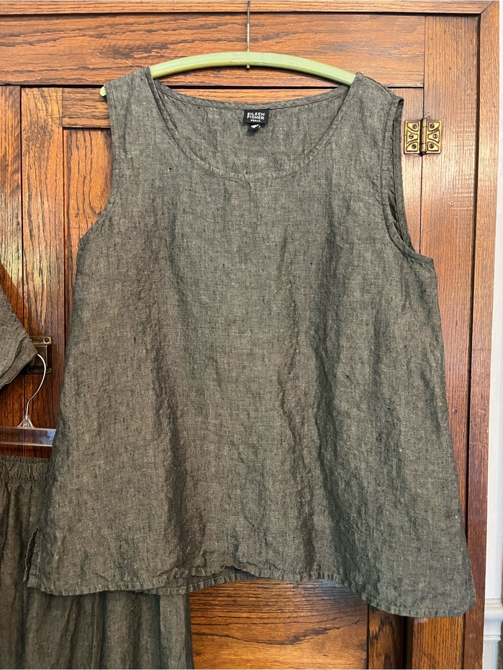 Eileen Fisher 3-Piece Irish Linen Gray Jacket, Tank, Skirt, 2X - Picture 8 of 16